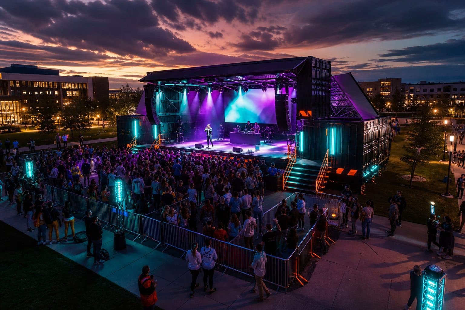 Festival Main Stage — Full crowd at golden hour